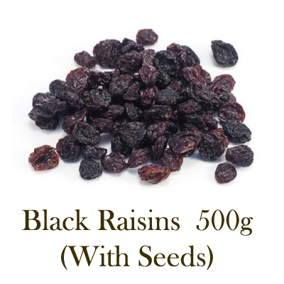 Black Raisins 500g (with Seeds) from Mynuts