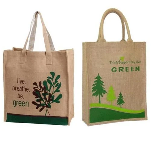 Biodegradable  Printed Jute carry bag  from SHOBUZ  BANGLA JUTEX 