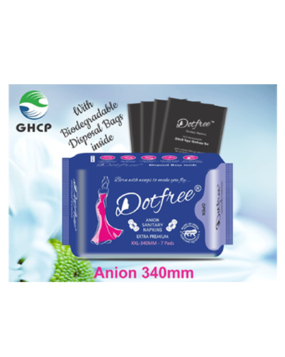 DOTFREE ANION SANITARY NAPKINS EXTRA PREMIUM - 340MM from Jackpot Durables