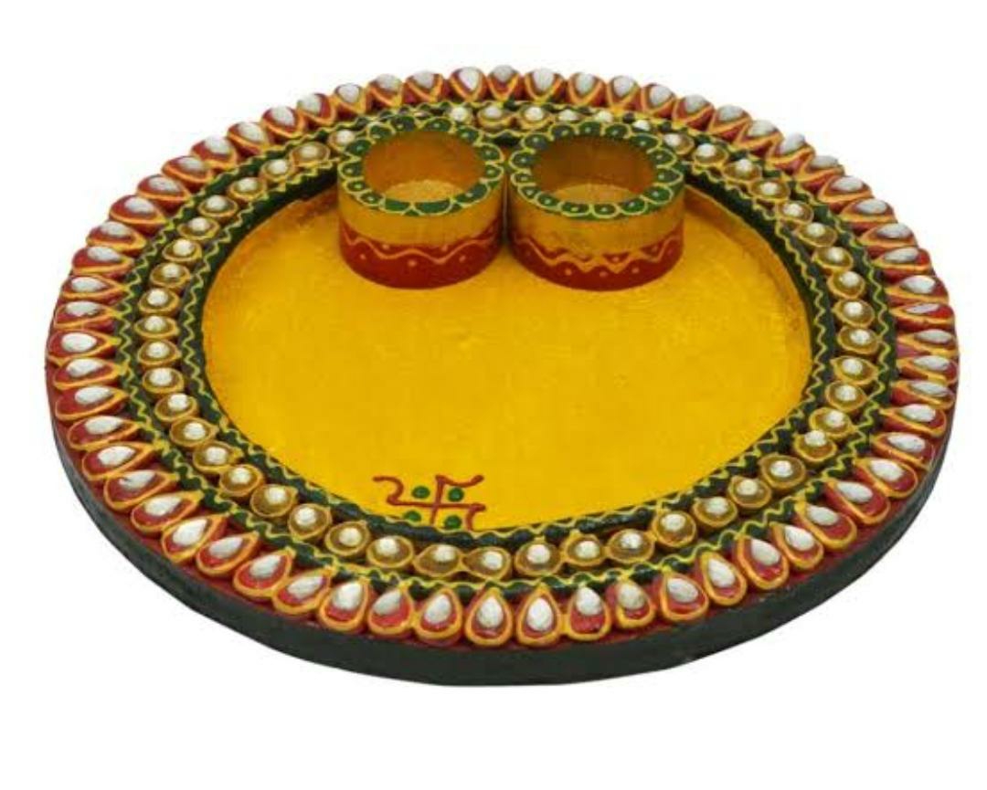 Designer Pooja khali / Aarti thali from Veda's Decor Enterprises