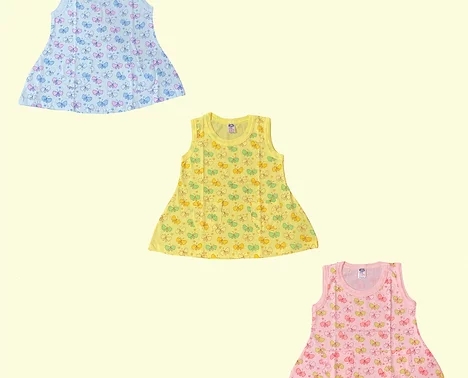 All over Butterfly Printed Girls Sleeveless Frock