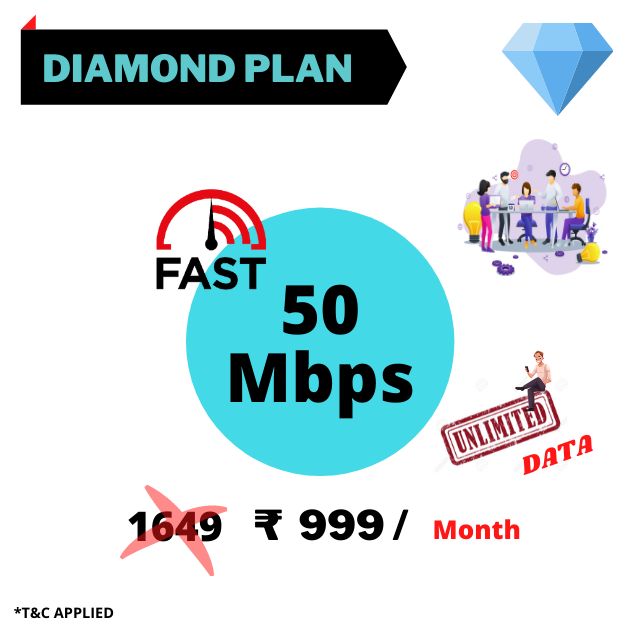 Diamond Plan 50 Mbps Ultd Data from R RANI INTERNET