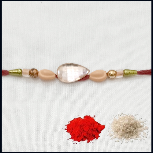 Simple Stone Rakhi with Roli Chawal from Rakhi Store