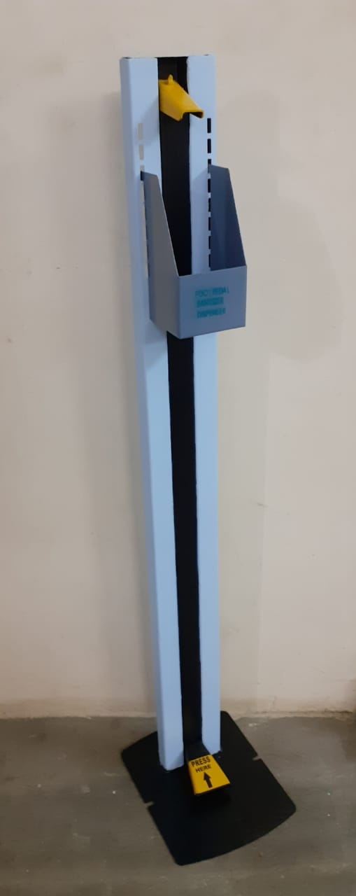 Hand Sanitizer Dispenser stand with Foot Pedal from Gururaja Aerospace Engineers