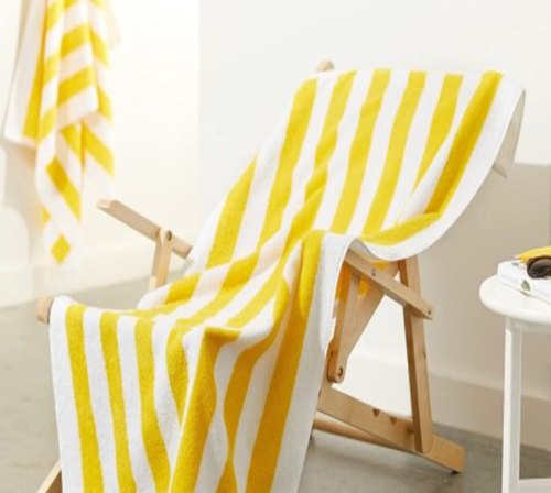 Cotton Pool Towels With Yellow And Blue Stripes