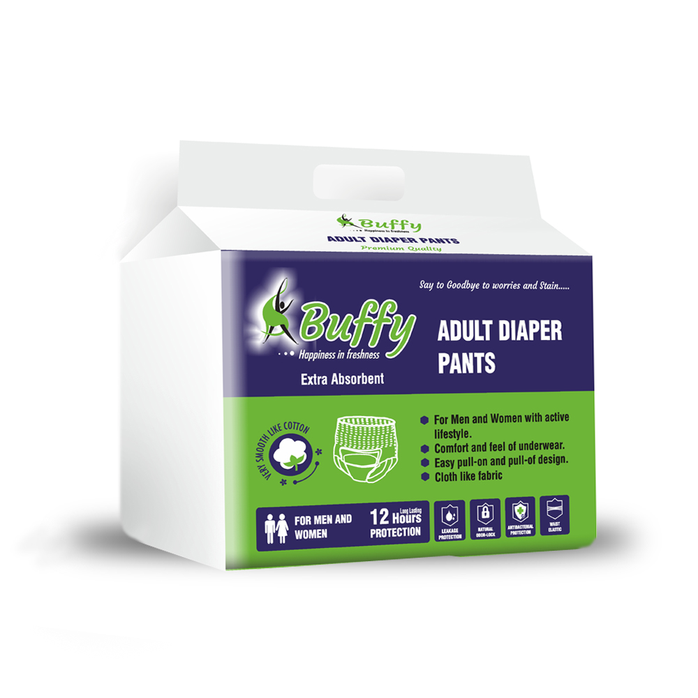 Buffy Extra Absorbent Adult Diaper Pants for Men & Women (Pack of 10)