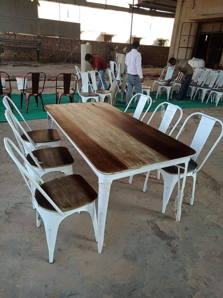 Restaurant Furniture - 6 Seater dining table set  from AMBER ART EXPORT