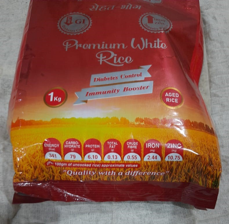 Sehat Bhog Premium White Rice Diabetes Control + Immunity Booster 1 Kg from Magstik Pvt Ltd