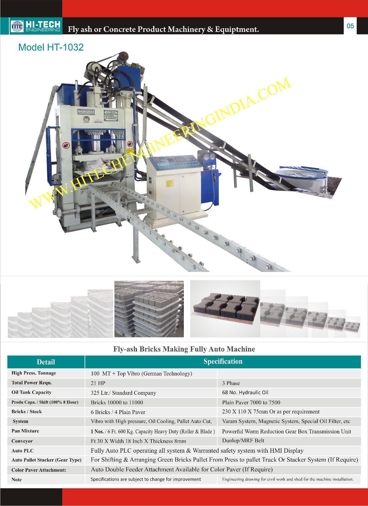 Fly ash bricks making fully auto machine