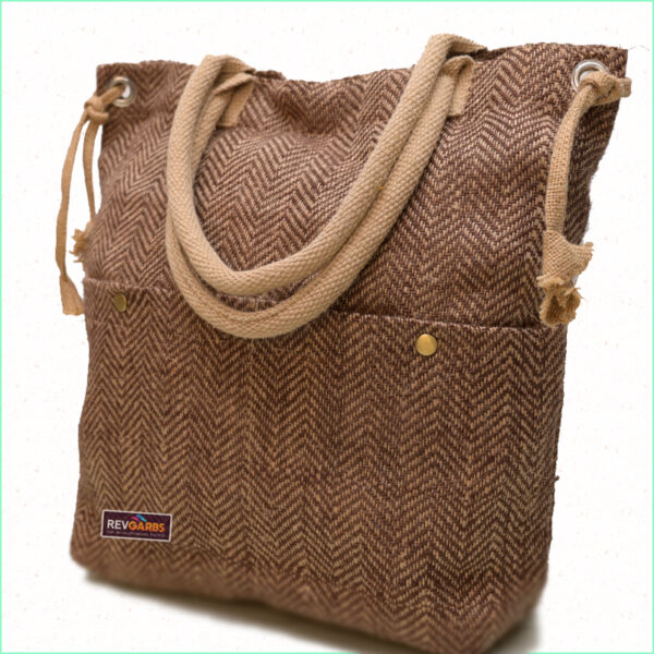 Herringbone Jute Bag with Lining