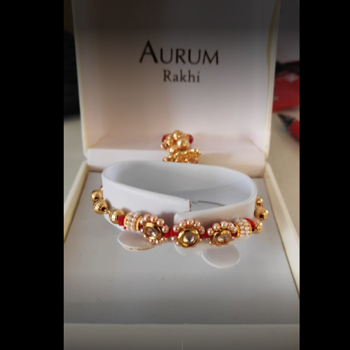 Golden Color Bracelet Rakhi from Shubh Laxmi Rakhi