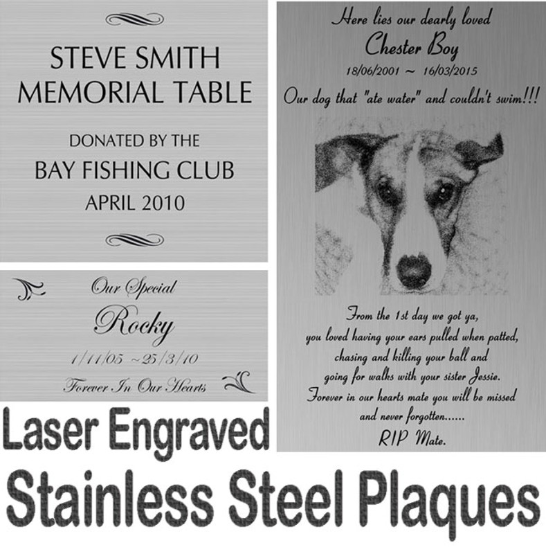 STAINLESS STEEL PLAQUE - LASER ENGRAVED
