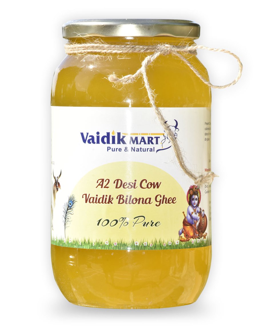 VaidikMart - A2 Desi Cow Vaidik Bilona Ghee 1LTR from Kamdhudha Panchagavya Product