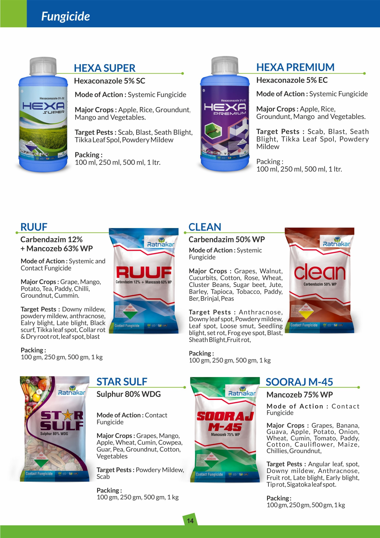 Fungicides Hexa Premium from Ratnakar India Ltd