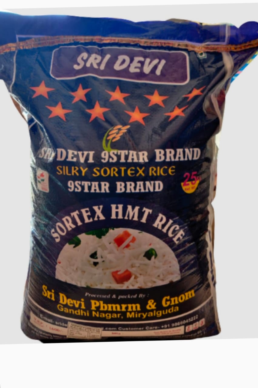 Sri Devi 9Star Brand Silky Sortex HMT Rice - 25 Kg from NAVAKAR RICE DEPOT