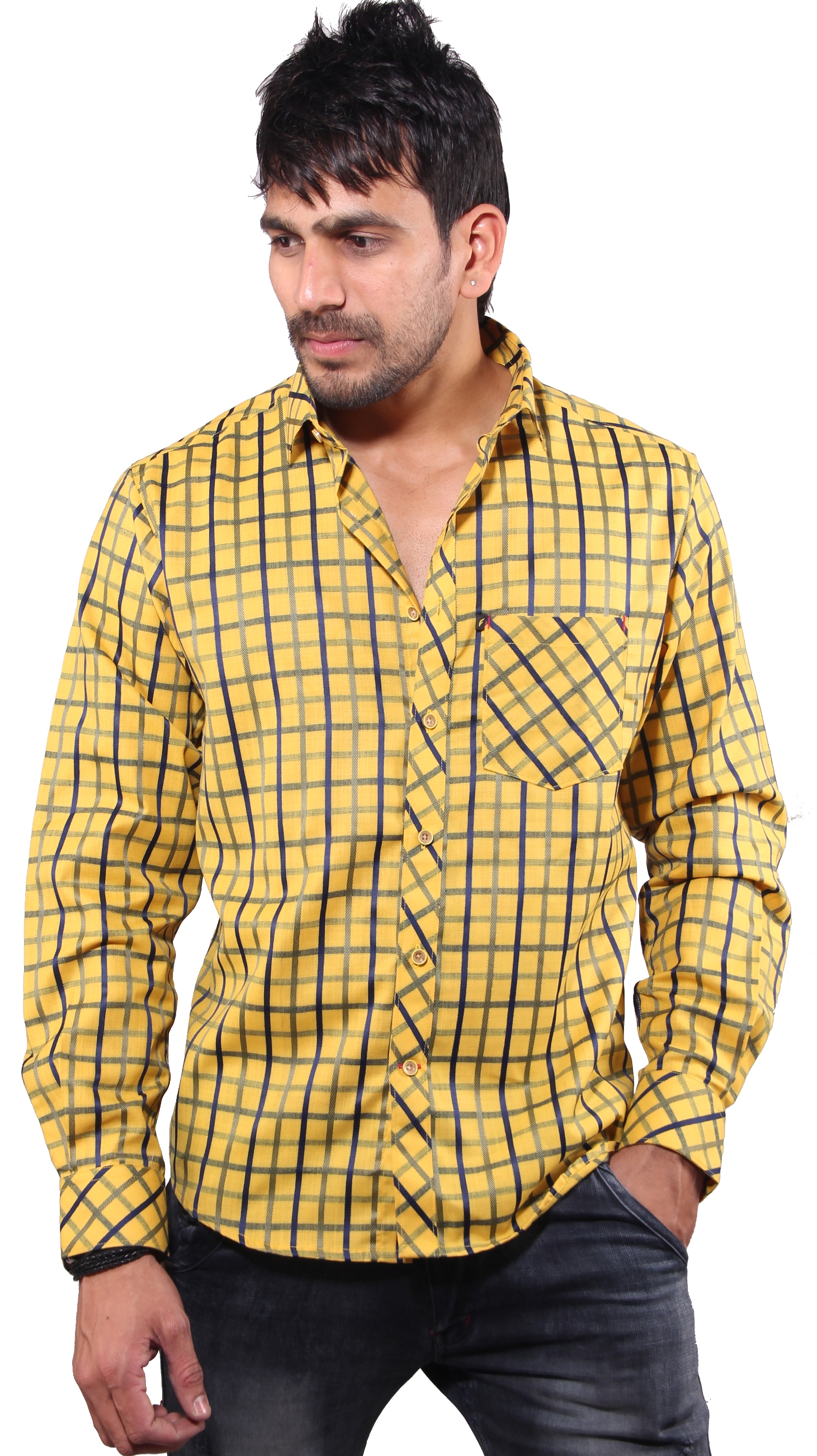 Men's Casual Shirt Slim Fit Wear Cotton Full Sleeve Check