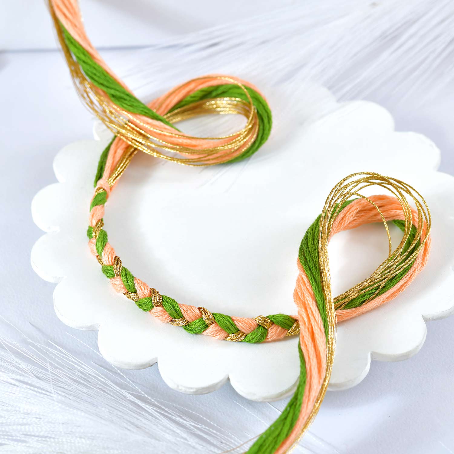 Green Bliss Braided Rakhi - Kavya Rakhi by Kavya Rakhi, Pathardi