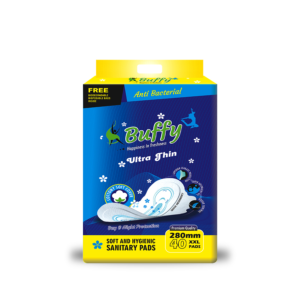 Buffy Anti Bacterial 280mm (XXL) Trifold Ultrathin Cottony Cover (40 Pads) from Jackpot Durables