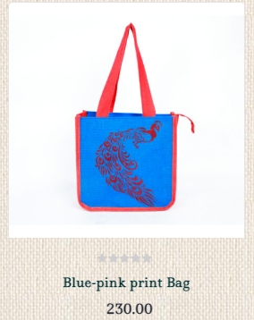 Blue pink Print bag from Sun Jutebags
