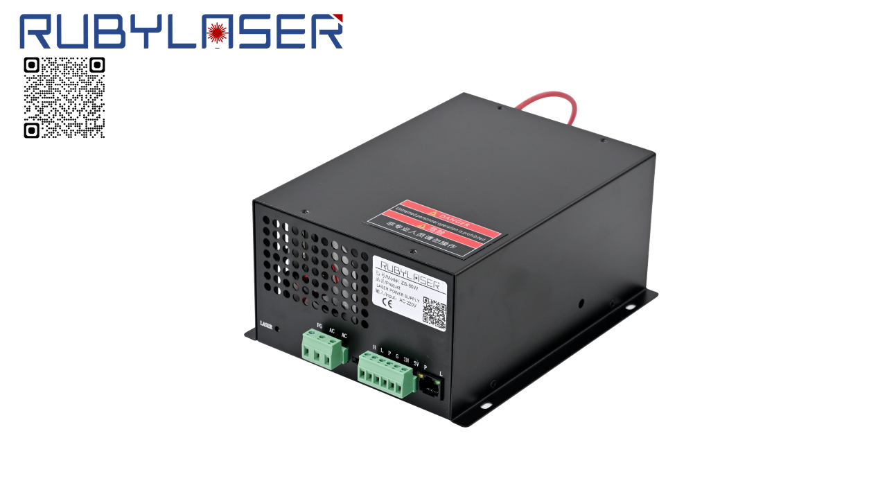 0-5V/PWM control Green wiring connection block 80W HV CO2 laser PSU for 1450mm 80W CO2 laser tube from rubylasertech