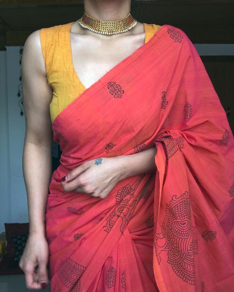 PITCH ORIGINAL DIGITAL PRINT MALMAL CHANDERI from Sasta bazar