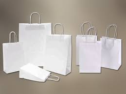 Promotional White Kraft Paper Bags from Jackpot Durables
