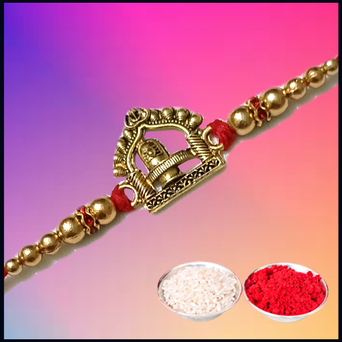 Divine Lord Shiv Linga Rakhi With Roli Chawal from Rakhi Store