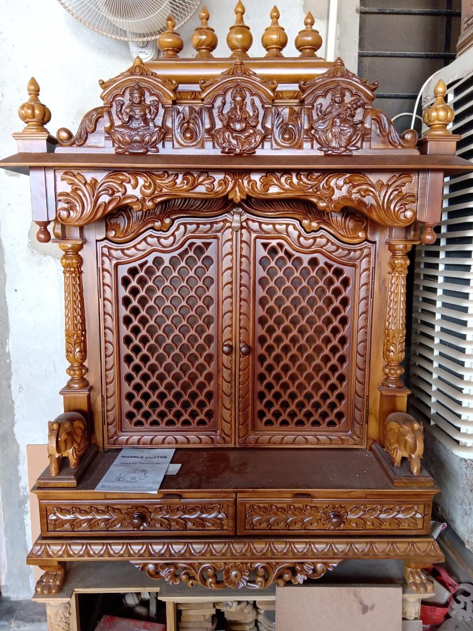 Hand carved wooden temple from AMBER ART EXPORT