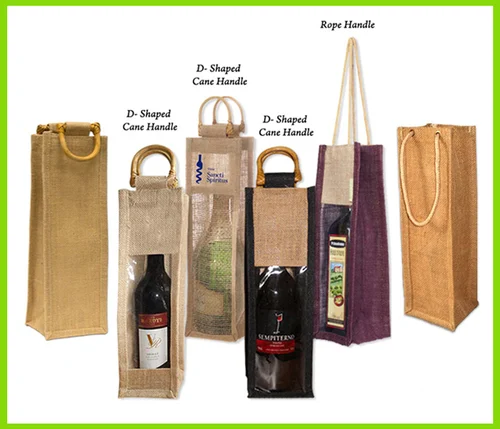 Jute Wine Bottle Carrier Bag from GREEN EARTH EXPORT