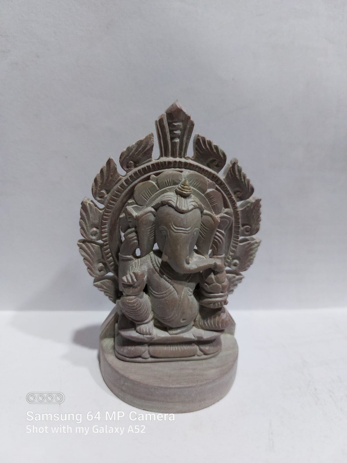 Black Stone Ganesha Sculpture Idol