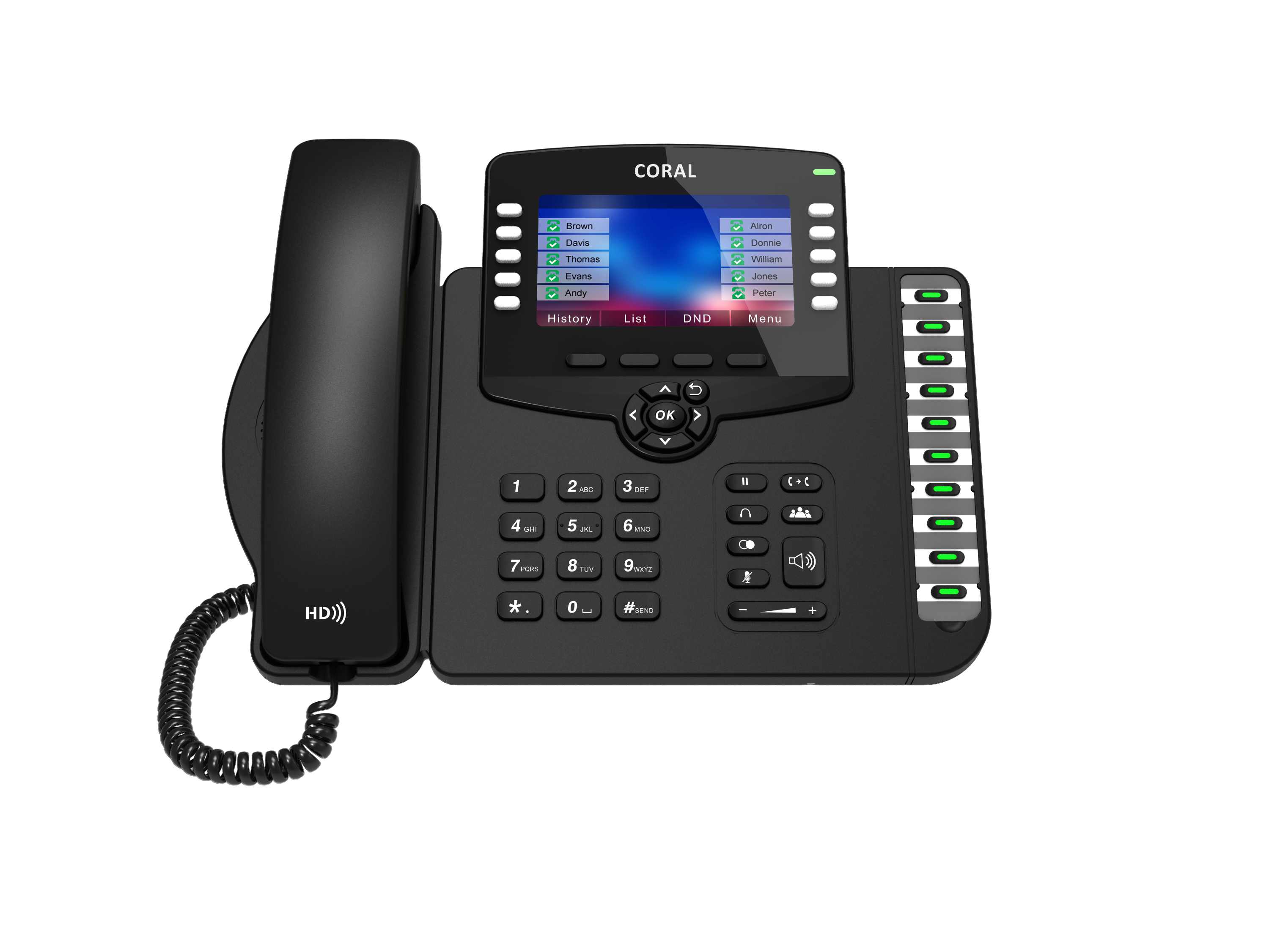 CORAL DHVANI - IP6LP, 6 Line, HD Voice, POE, Colour Display