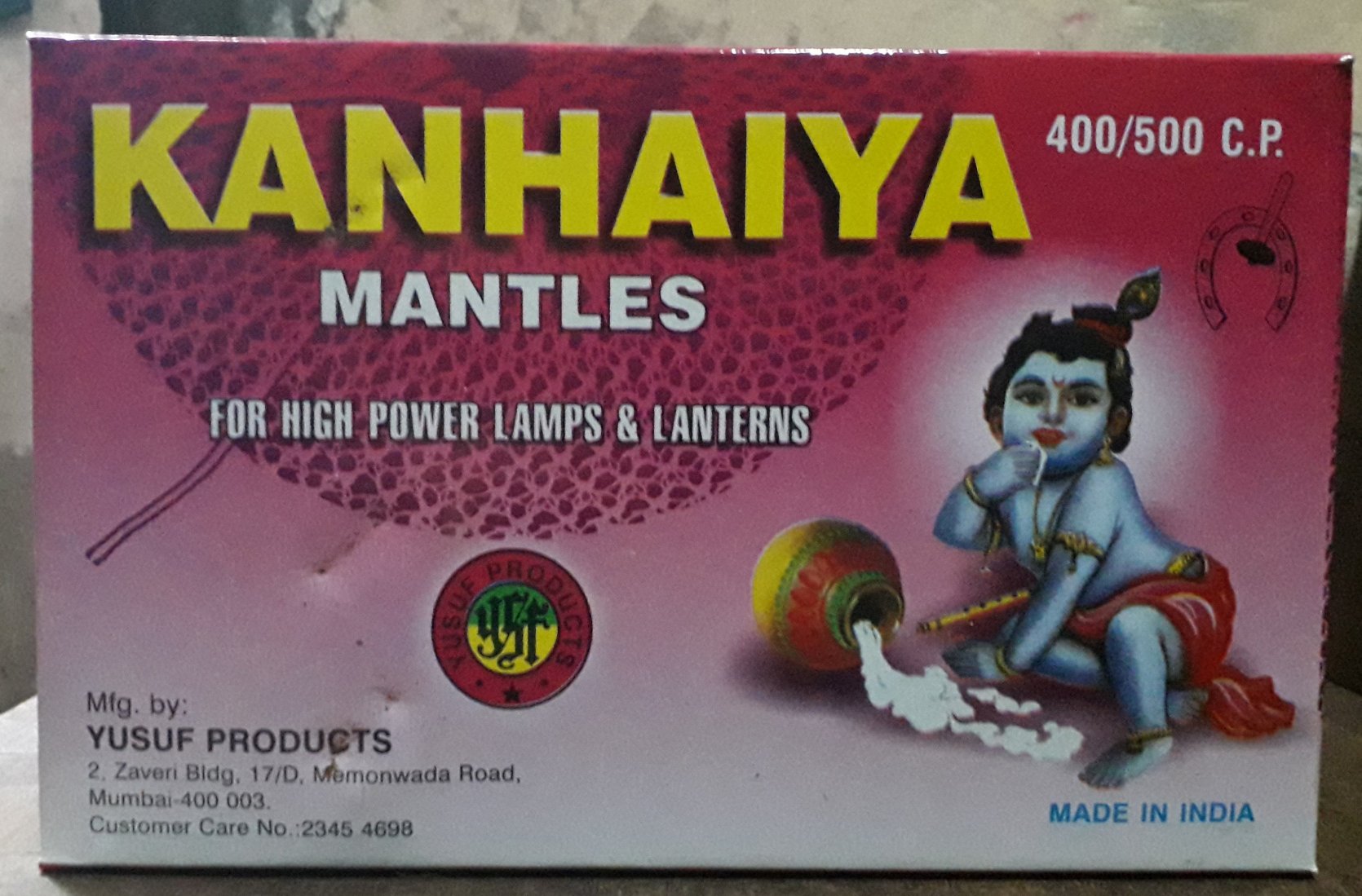 Thoriated gas mantles from Yusuf Products 