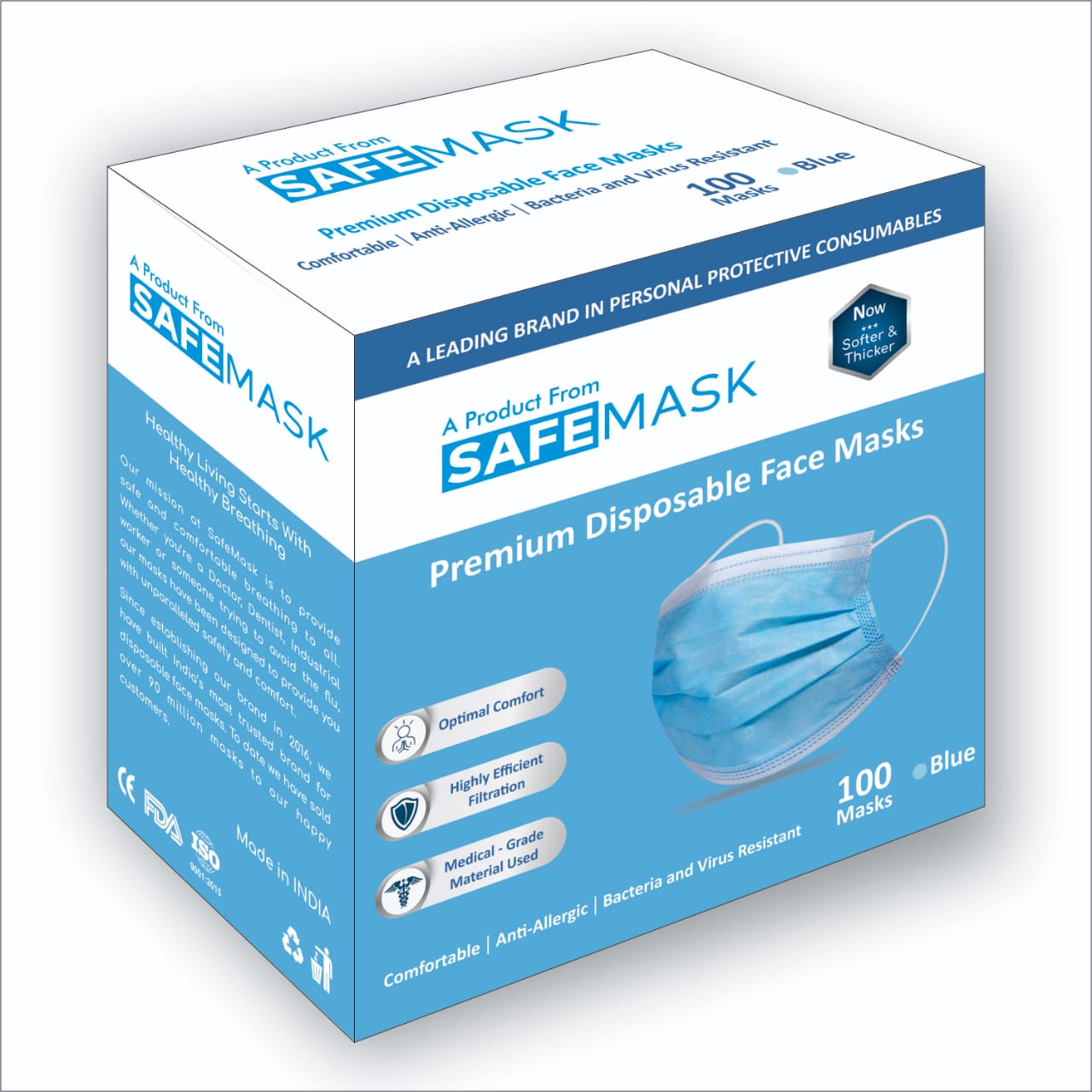 Premium Disposable Face Masks - Safe Mask from Jackpot Durables