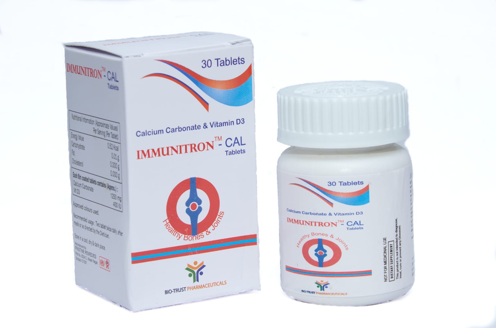 IMMUNITRON CAL || Calcium Carbonate 1250mg, Vit D3 400 iu from Bio Trust Pharmaceuticals
