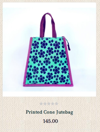 Printed cone jute bag  from Sun Jutebags