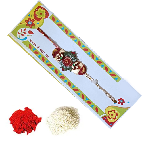 Om Rakhi With Roli Chawal from Rakhi Store