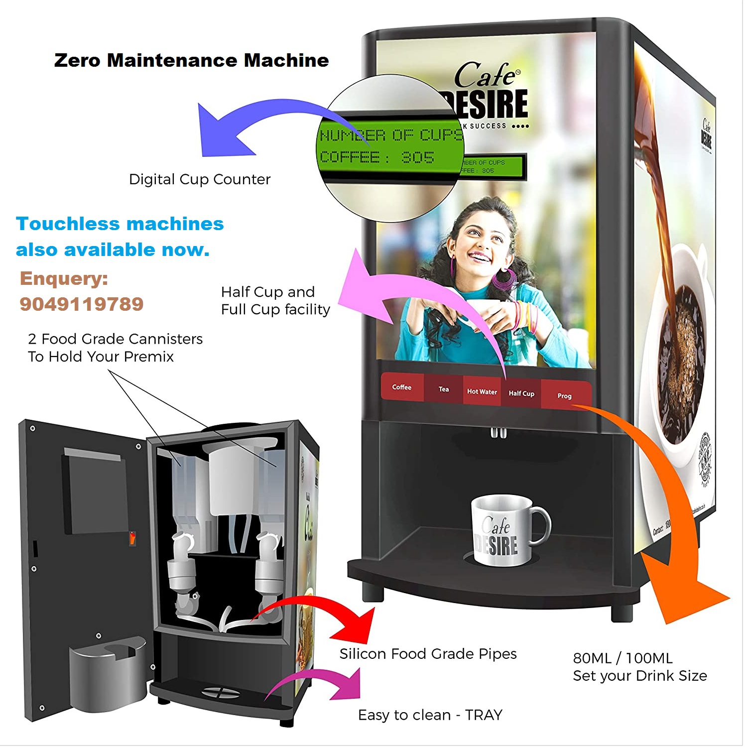 2 Lane Tea-Coffee Vending Machine