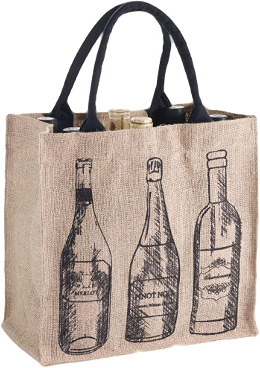 JUTE WATER/WINE BOTTLE CARRY BAGS 