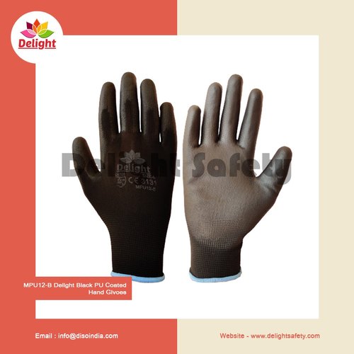 Delight MPU12-B Black PU Coated Hand Gloves