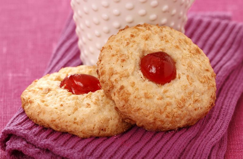 Coconut Cherry Biscuits from JUNED AND SONS
