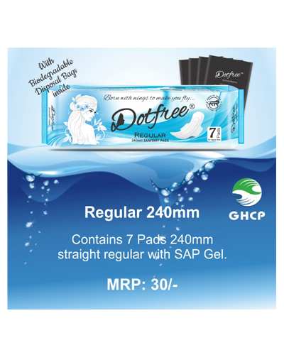 DOTFREE Regular Pads With Extra SAP Gel - 240MM from Jackpot Durables