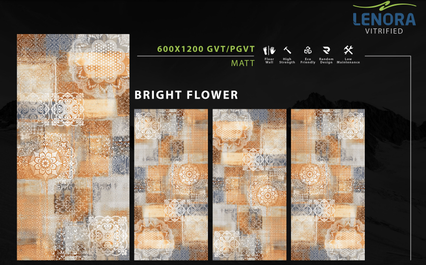 MATT Finish Bright Flower Vitrified from Lenora vitrified