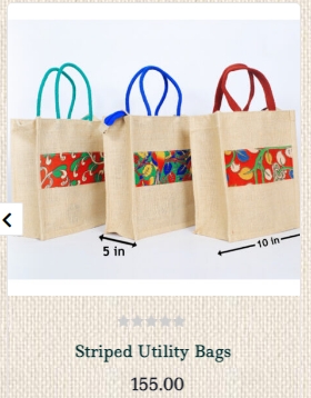 Stripped utility bags from Sun Jutebags
