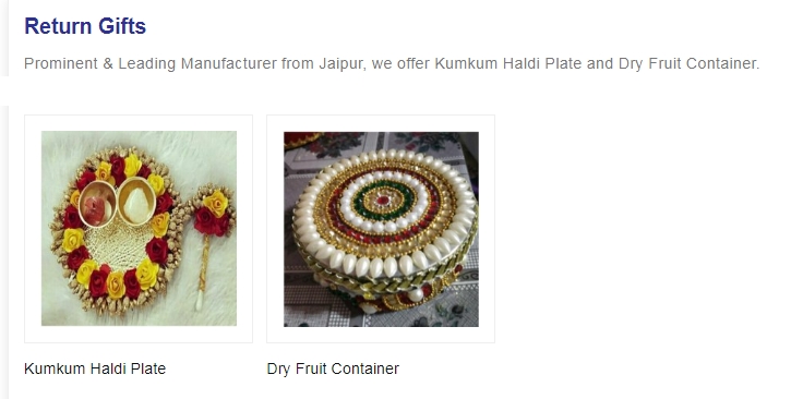 Return Gifts from Disha Creation