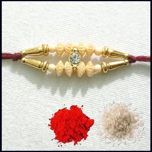 White Stone Design Rakhi from Rakhi Store