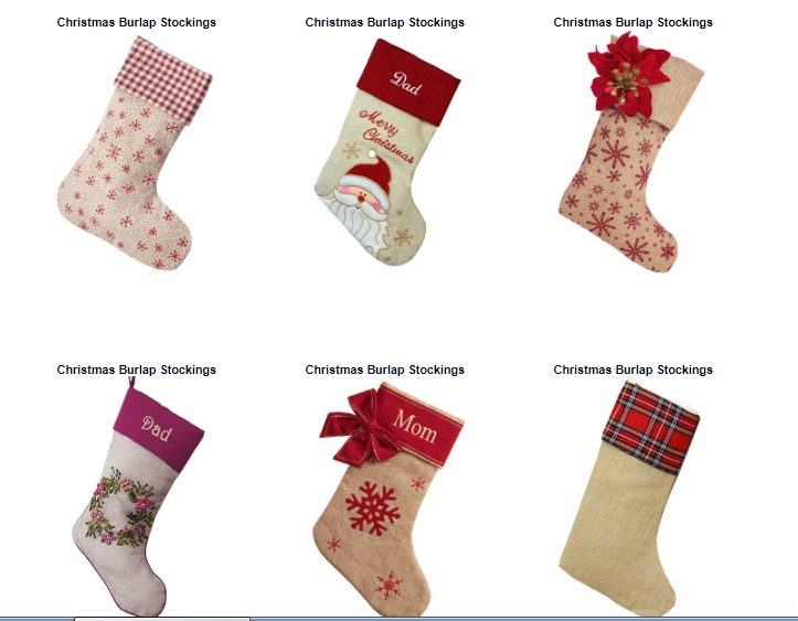 Christmas Burlap Stocking from H A Exports